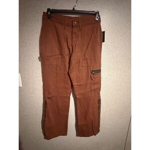 Hot Topic Brown Ankle Zip Carpenter Utility Pants 28W x 32L NWT